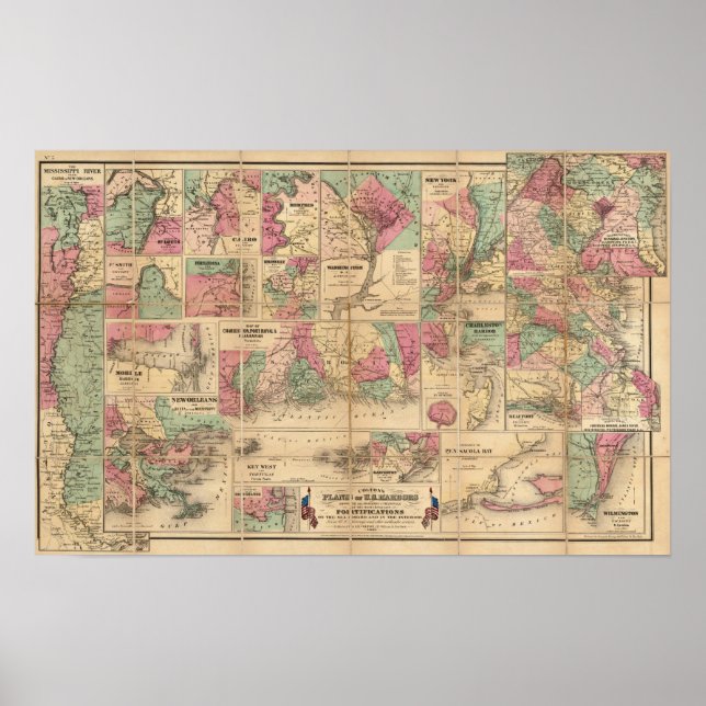 Póster Los planes de Colton de los puertos estadounidense (Frente)