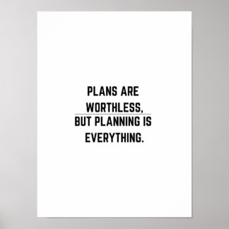 Póster Los planes no valen nada - Poster motivacional