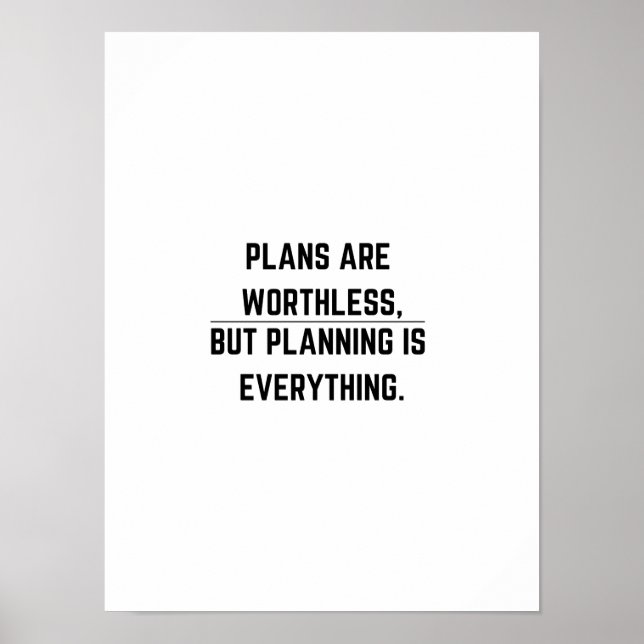Póster Los planes no valen nada - Poster motivacional (Frente)