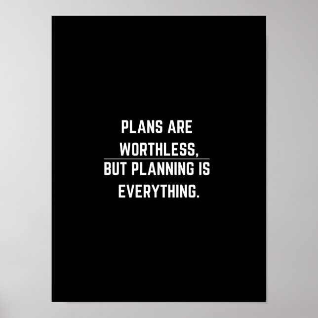 Póster Los planes no valen nada - Poster motivacional (Frente)