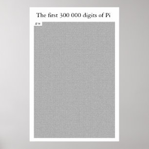 Póster Los primeros 300 000 dígitos de Pi