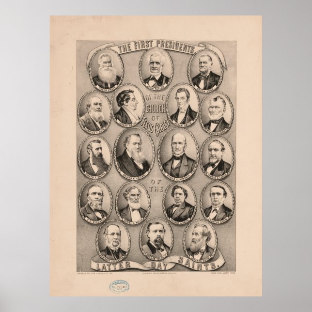 Póster Los primeros presidentes de la Iglesia Mormón (187 (Frente)