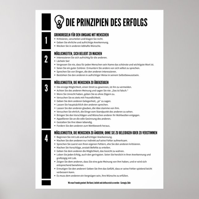 Póster Los principios del éxito (Frente)