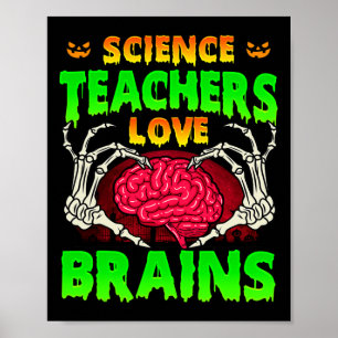 Póster Los profesores de ciencias aman los cerebros esque