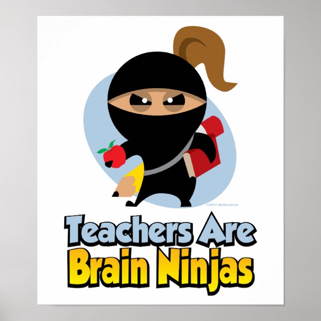 Póster Los profesores son Ninjas Brain (Frente)