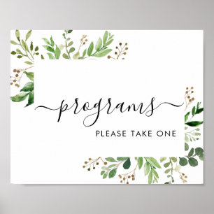 Póster Los Programas De Verdor Por Favor Tomen Un Rótulo