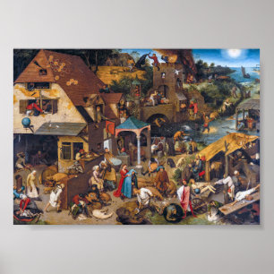 Póster Los proverbios holandeses Pieter Bruegel el Viej