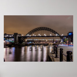Póster Los puentes de Tyne de noche