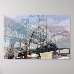 Póster Los puentes históricos del Poster de Ciudades Cuád
