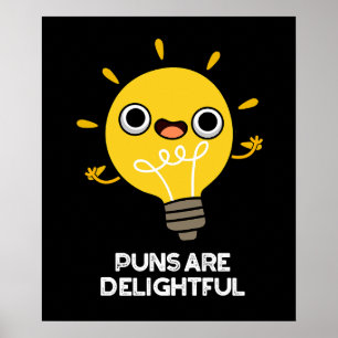 Póster Los Puns Son Muy Graciosos Bulb Pun Dark BG