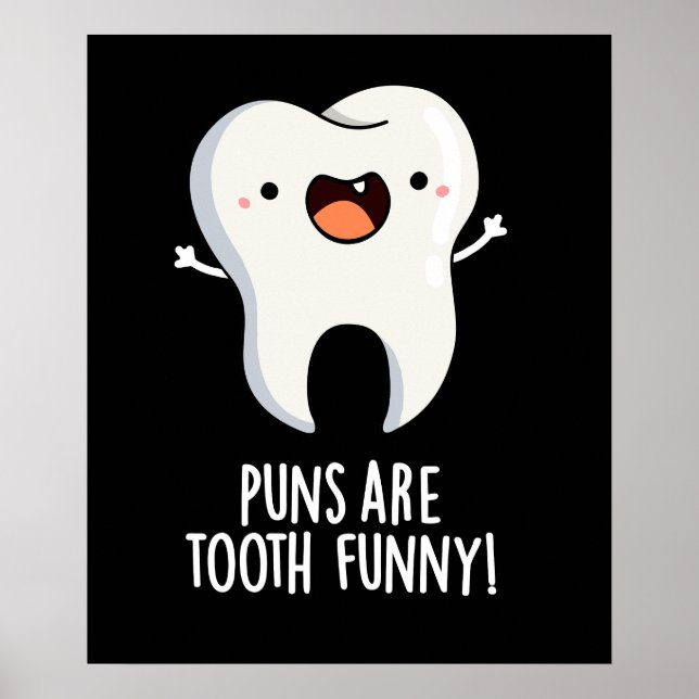 Póster Los Puntitos Son Dientes Graciosos Divertidos Pun  (Frente)