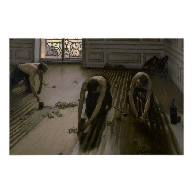 Póster Los rascacielos del suelo por Gustave Caillebotte (Anverso)