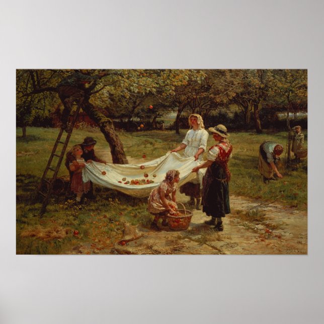 Póster Los recolectores de manzanas, 1880 (Frente)