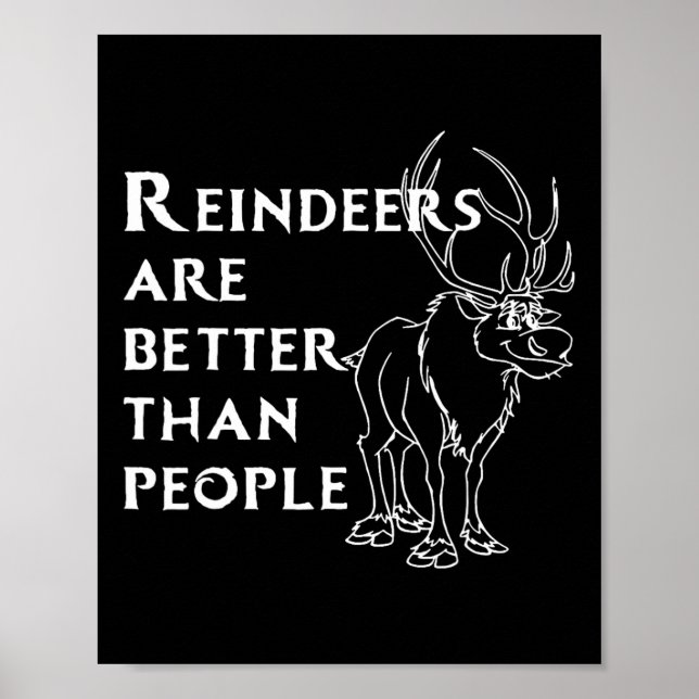 Póster Los renos son mejores que los Navidades divertidos (Frente)