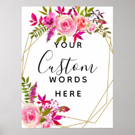 Póster los Rosas de crystal Peach Rosa crean su propio pe