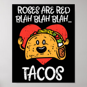 Póster Los rosas son de la raza negra tacos divertidos de