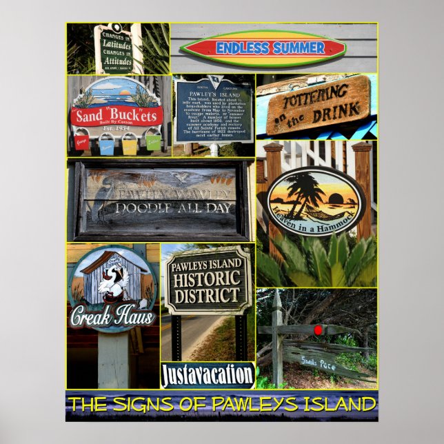 Póster Los Rótulos de Pawleys Island (Frente)