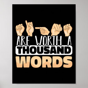 Póster Los Rótulos valen mil Palabras ASL Rótulo american