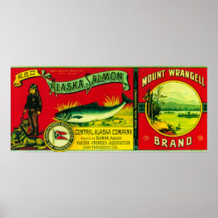 Póster Los salmones de Wrangell del soporte pueden