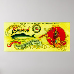 Póster Los salmones del guarda pueden la bahía de