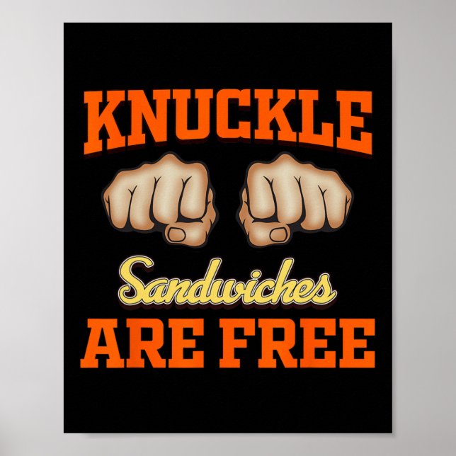 Póster Los sándwiches nuckles son gratuitos (Frente)