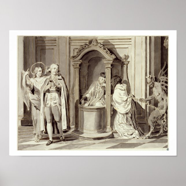 Póster Los siete sacrificios: Confesión, 1779 (pluma, mar (Frente)