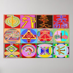 Póster Los símbolos del amo curativo de REIKI Karuna