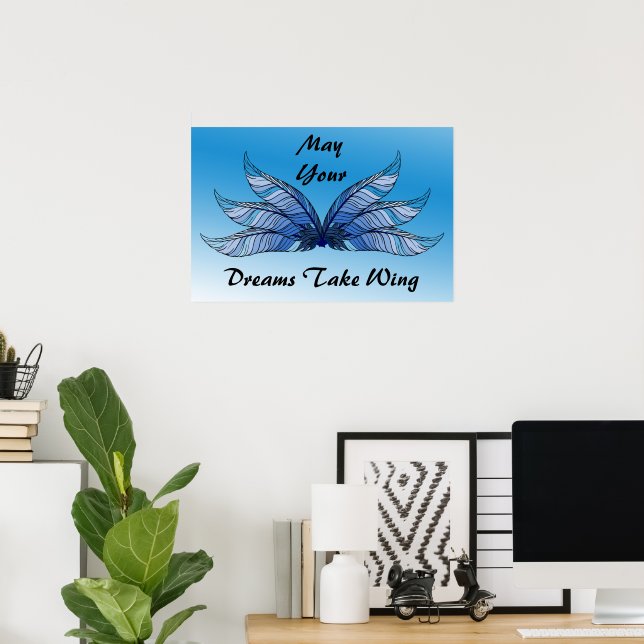 Póster - Los sueños azules toman vuelo (Oficina en casa)