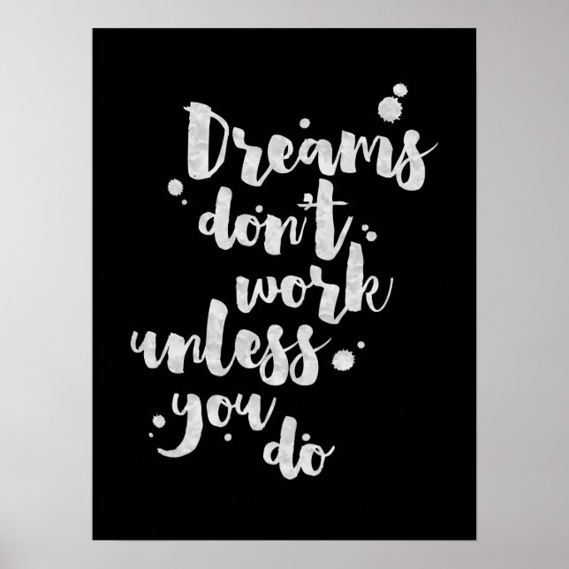 Póster Los sueños no funcionan a menos que - Poster Inspi (Frente)