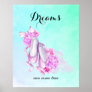 Póster Los sueños pueden venir verdaderas pantuflas de ba