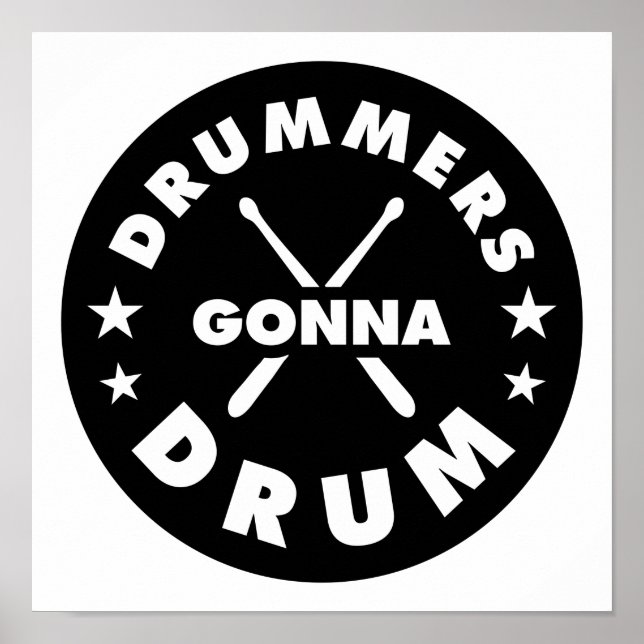 Póster Los tambores Gonna Drum, graciosos tambores dicien (Frente)