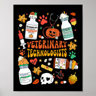 Póster Los Técnicos Veterinarios Retro Hablaban Halloween