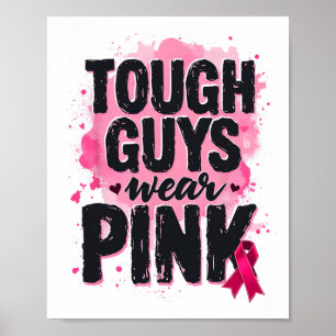 Póster Los Tejidos Usan Cáncer De Mama Rosado Sensibiliza