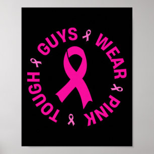 Póster Los Tejidos Usan Cáncer De Mama Rosado Sensibiliza