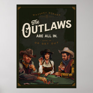 Póster Los Terrenos Están Todos En: Cowboy Poker Game Man