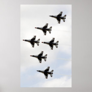 Póster Los Thunderbirds forman una formación del delta d