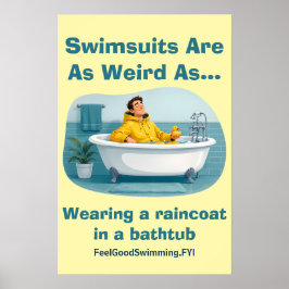 Póster Los Trajes de Baño Son Raros Impermeable Baño Humo