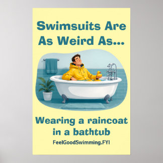 Póster Los Trajes de Baño Son Raros Impermeable Baño Humo