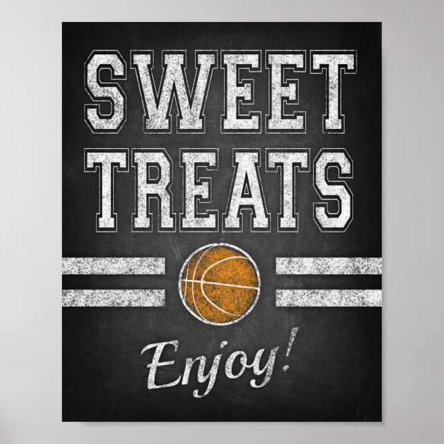 Póster ¡LOS TRATAMIENTOS DULCES Fiestas DE Básquetbol DIS (Frente)