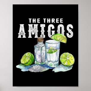 Póster Los tres amigos de la sal de lima Tequila Funny Ci