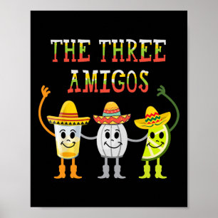 Póster Los tres Amigos T Shirt Tequila Salt Lime Cinco D
