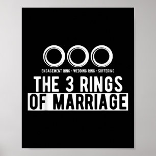 Póster Los Tres Anillos De La Pareja De La Novia Boda Mat