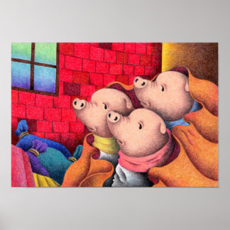 Póster Los tres cerditos.