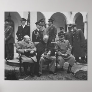 Póster Los Tres Grandes Durante La Conferencia De Yalta -