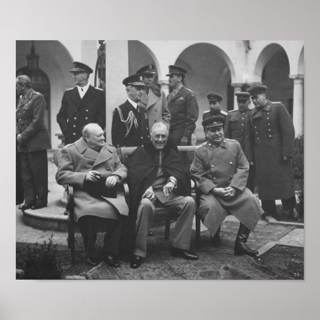 Póster Los Tres Grandes Durante La Conferencia De Yalta - (Frente)