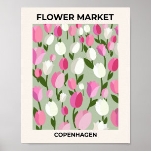 Póster Los Tulipanes Del Mercado De Flores De Copenhague