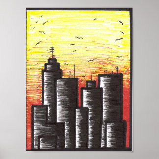 Póster los últimos días de una imagen de lienzo en una ci