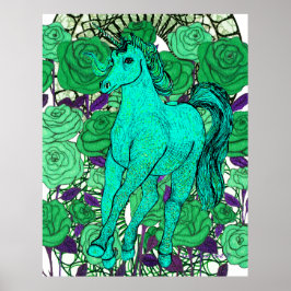 Póster Los Unicornios Aman las Rosas