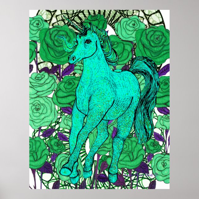 Póster Los Unicornios Aman las Rosas (Frente)