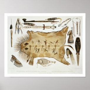 Póster Los utensilios y los brazos indios, platean 21 del